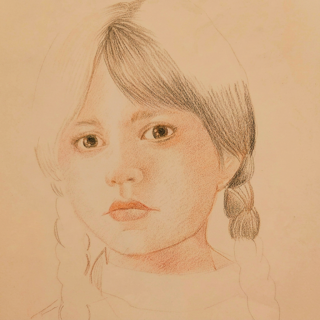 Pencil portrait detail